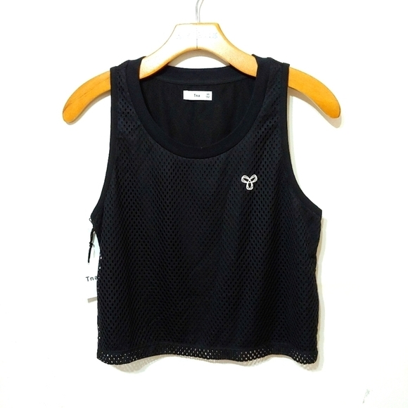 ARITZIA TNA Mesh Crop Tank Top in Black - Picture 1 of 6